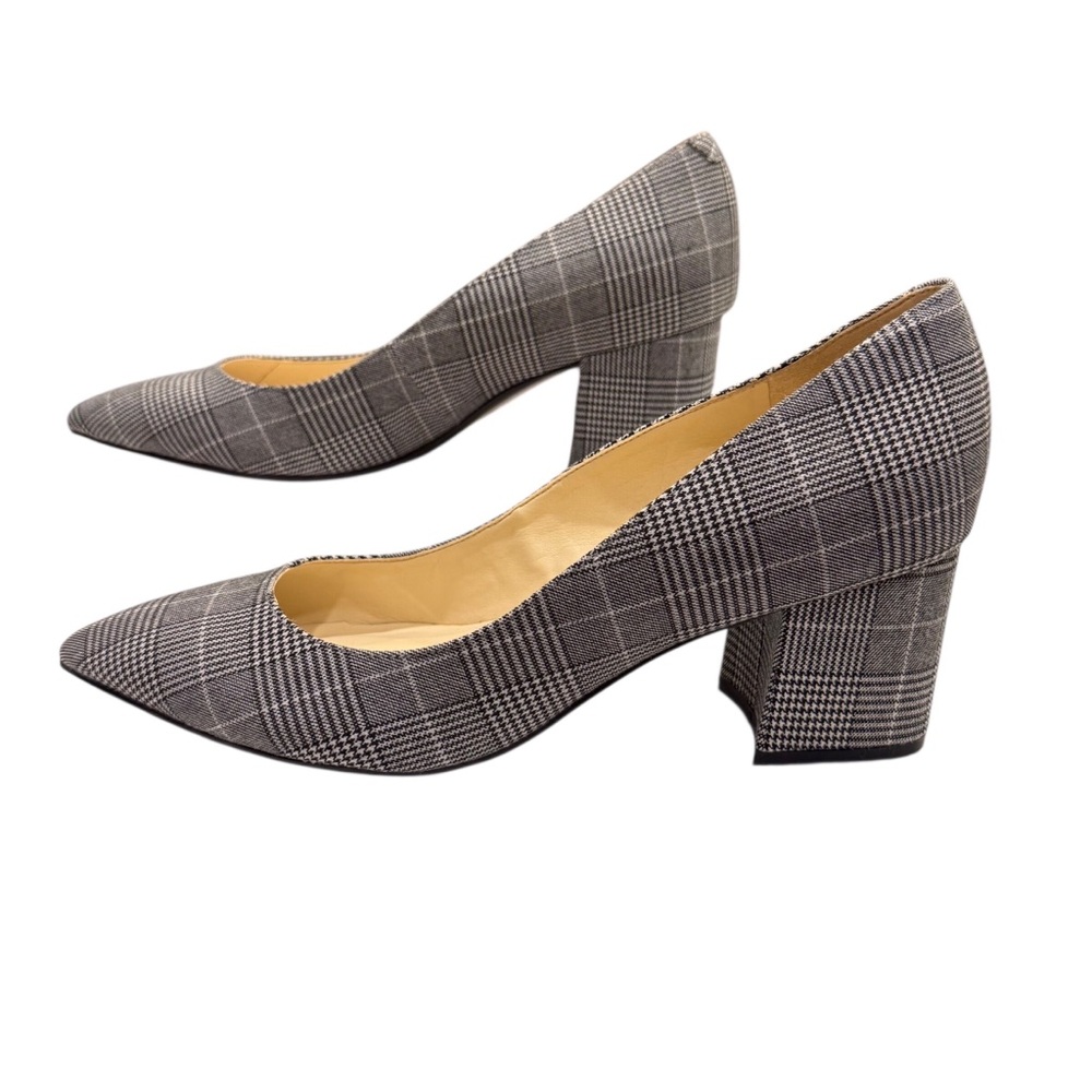 Nine West Plaid Block Heel Pumps. Sz 8 1/2. Preppy, Academia, Office, Classic. - Picture 8 of 10